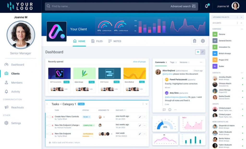 Clinked client portal