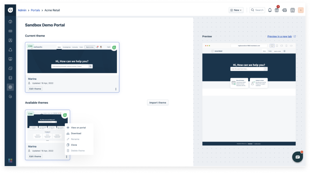 Freshdesk client portal